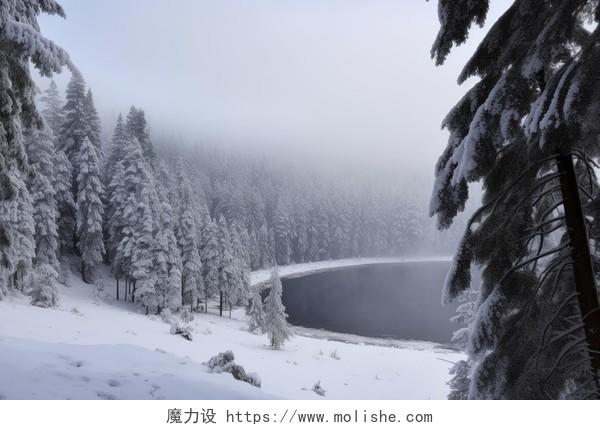 德国黑森林的风景照片雪景美景景色